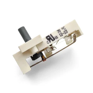 Adjustable thermostat for air- sensing. Ideal for fan heaters and HVAC applications.